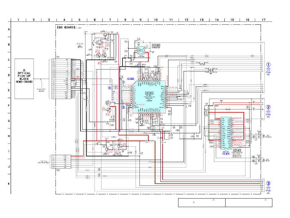 Schematic diagram – bd board (1/2), Apcref, B.p.f | Adfm, Adin, Adfg, Abcd, F0cnt, Command, Swdt | Sony MDS-S50 User Manual | Page 38 / 70