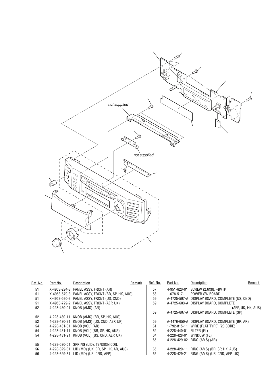 Front panel section, Mds-s50 | Sony MDS-S50 User Manual | Page 59 / 70