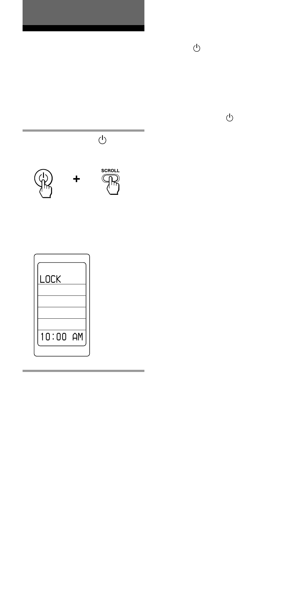 Using other functions, Locking the controls — hold function, Locking the controls | Lock 10:00 am | Sony RM-VL1000T User Manual | Page 62 / 80