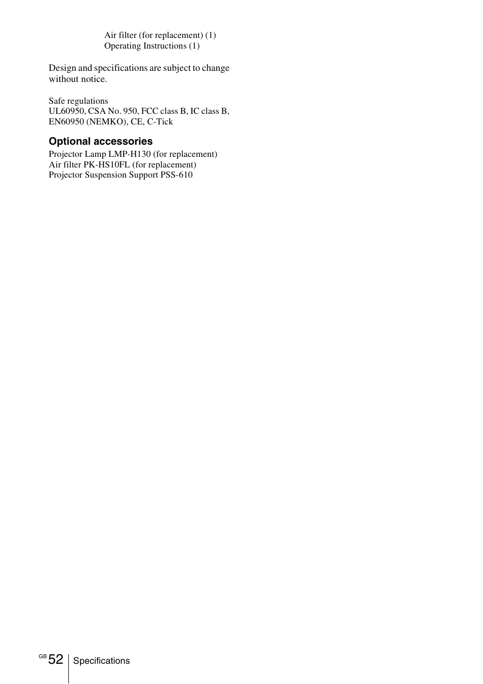 Sony Cineza VPL-HS50 User Manual | Page 52 / 68