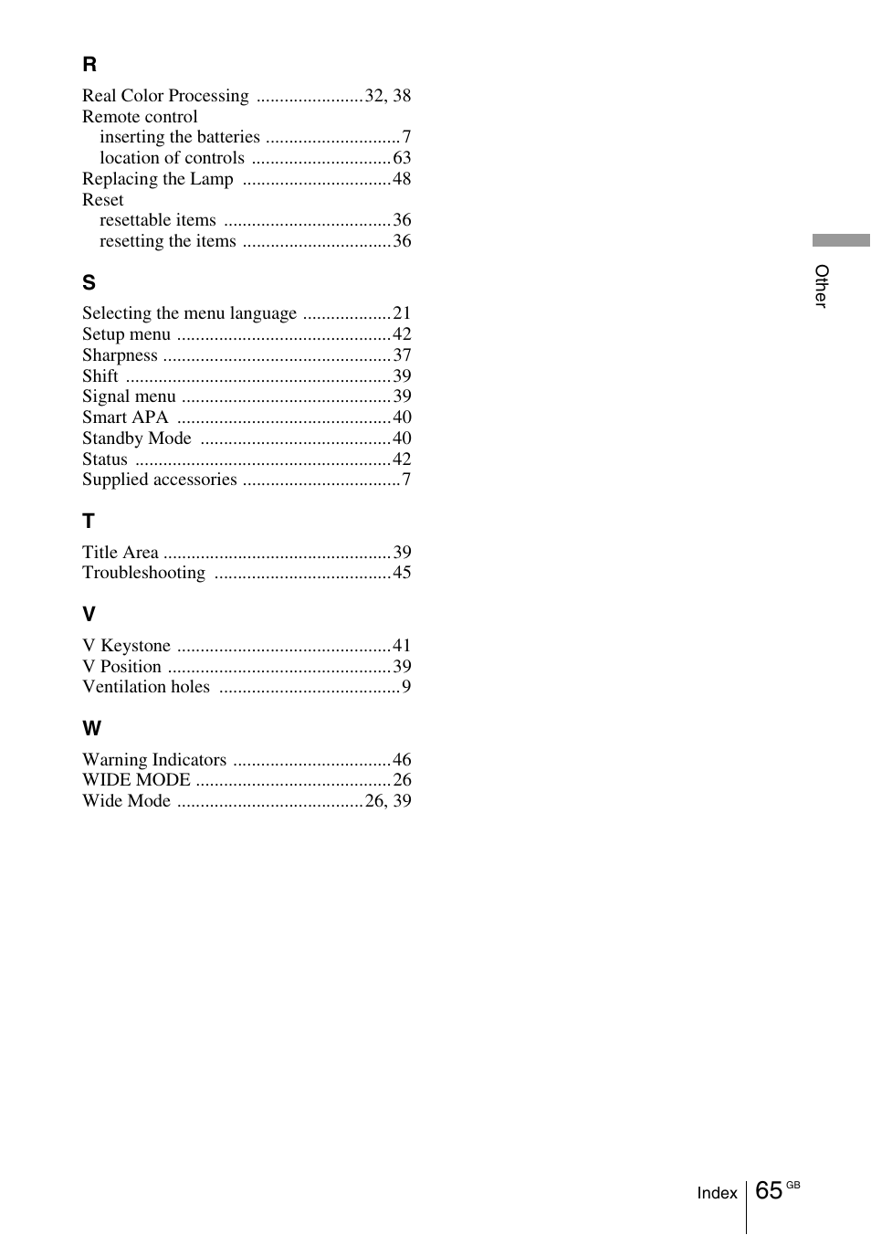 Sony Cineza VPL-HS50 User Manual | Page 65 / 68