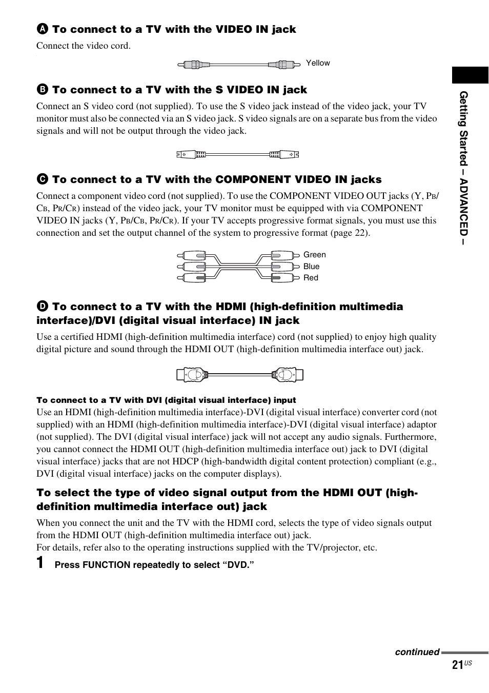 Sony DAV-HDZ235 User Manual | Page 21 / 100