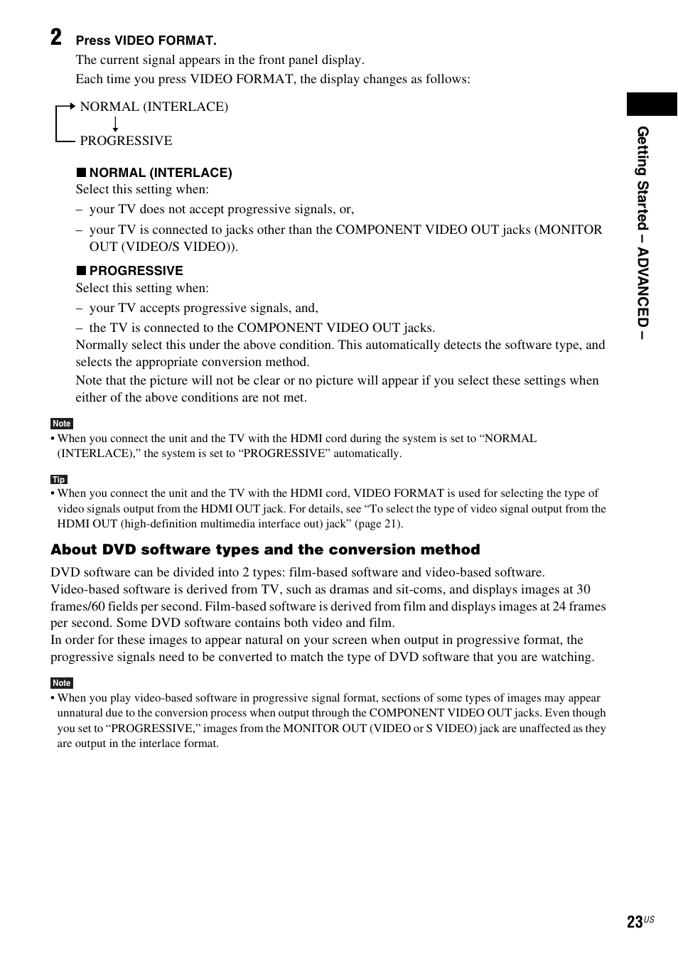 Sony DAV-HDZ235 User Manual | Page 23 / 100