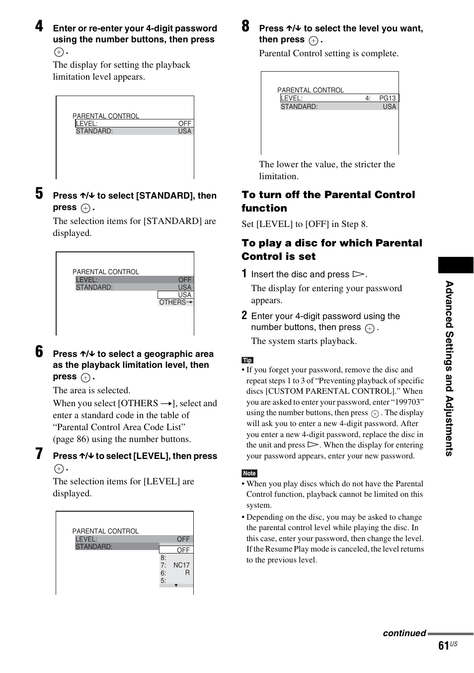 Sony DAV-HDZ235 User Manual | Page 61 / 100
