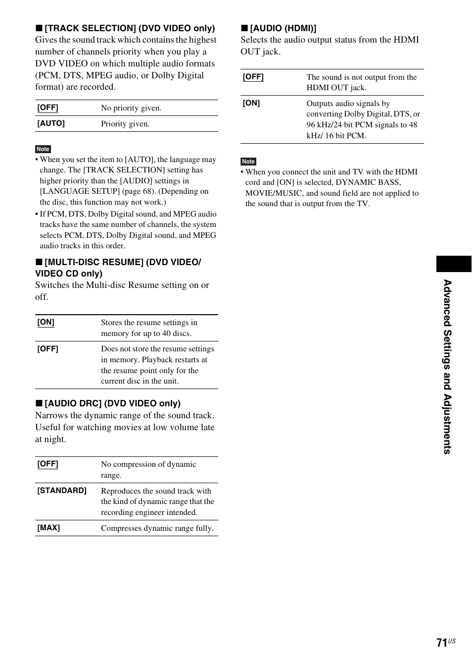 Sony DAV-HDZ235 User Manual | Page 71 / 100