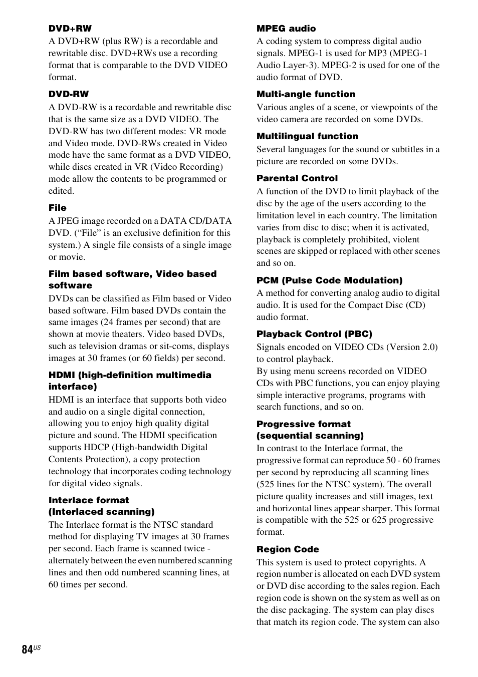 Sony DAV-HDZ235 User Manual | Page 84 / 100