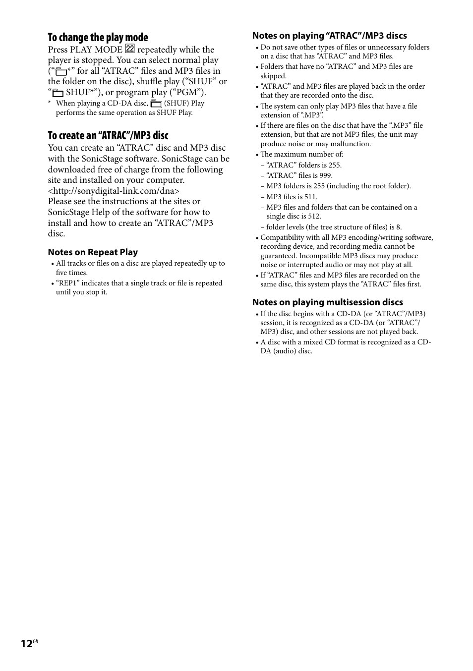 Sony CMT-U1BT User Manual | Page 12 / 36