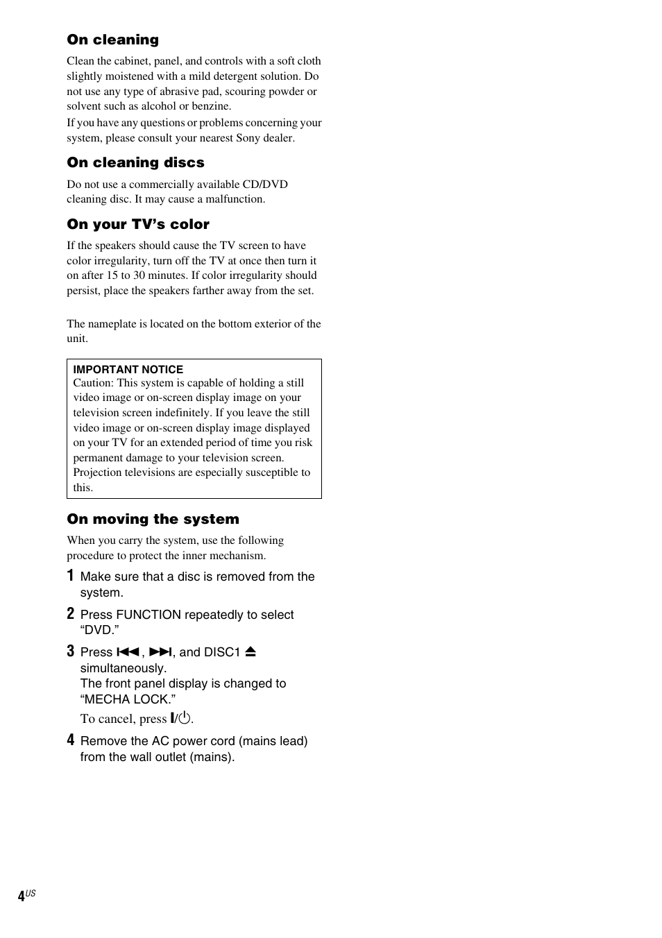 Sony FR8/FR9 User Manual | Page 4 / 108