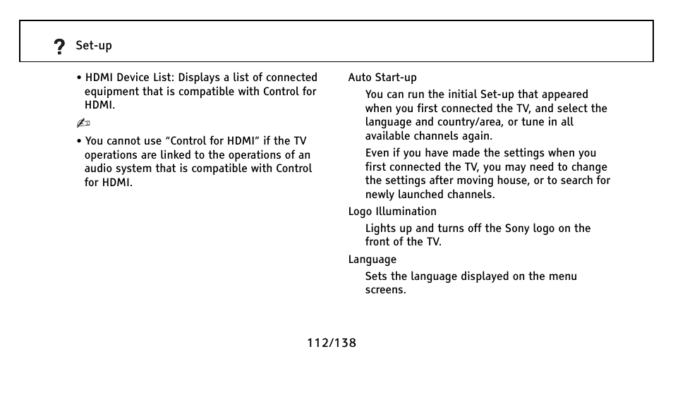 Sony Universal Remote User Manual | Page 112 / 138