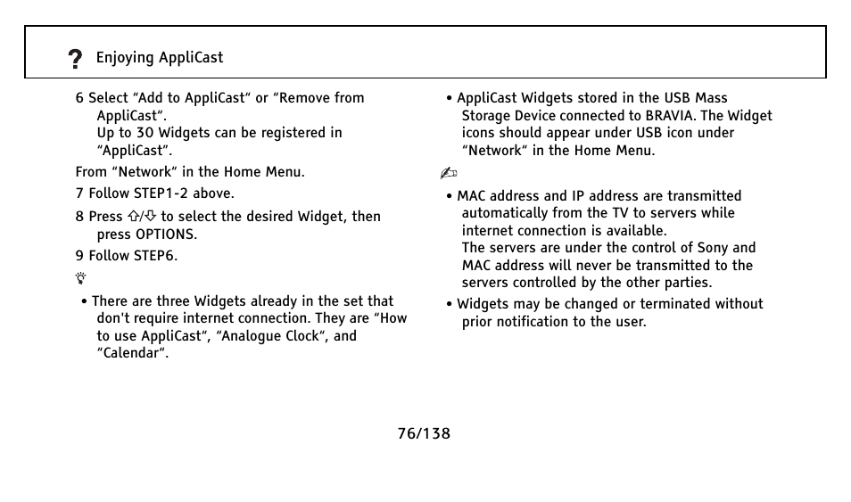 Sony Universal Remote User Manual | Page 76 / 138