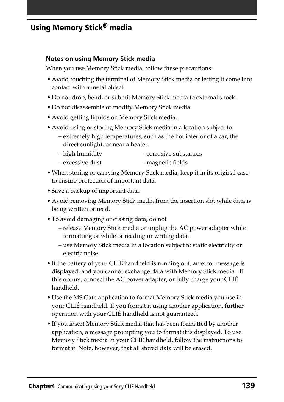 Media | Sony PEG-NR70V/U User Manual | Page 139 / 224