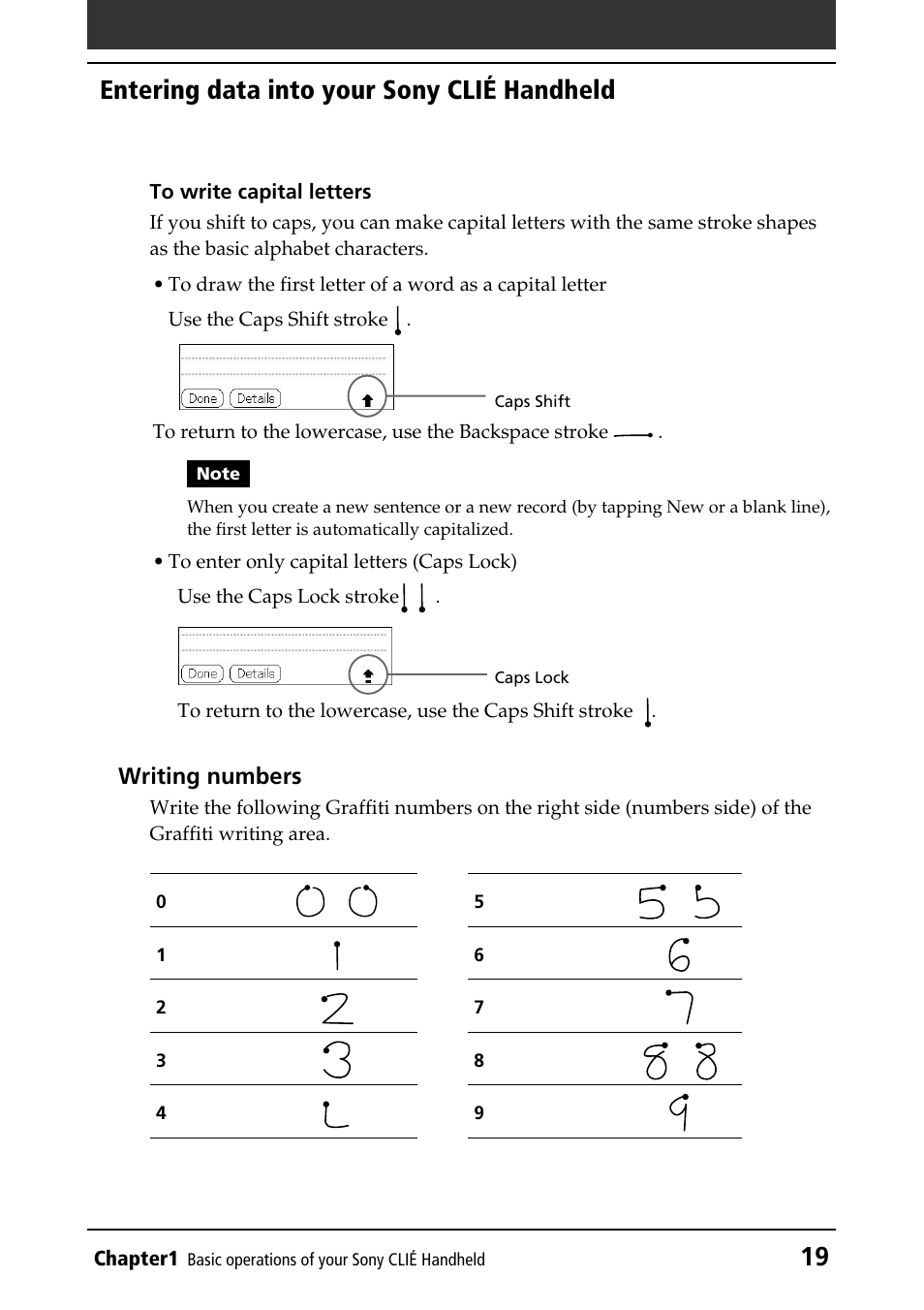 19 entering data into your sony clié handheld | Sony PEG-NR70V/U User Manual | Page 19 / 224