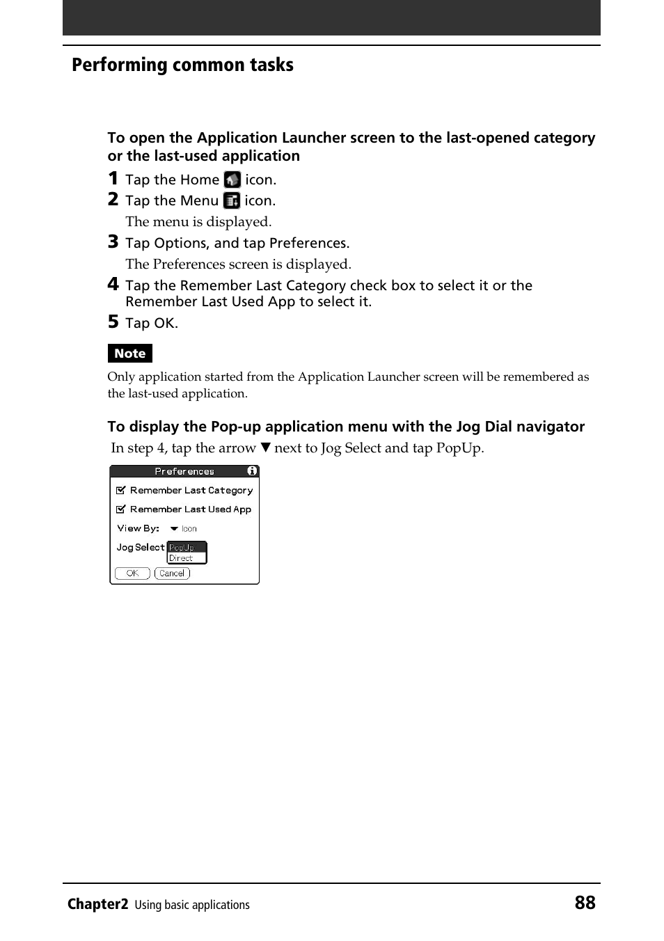 Performing common tasks | Sony PEG-NR70V/U User Manual | Page 88 / 224