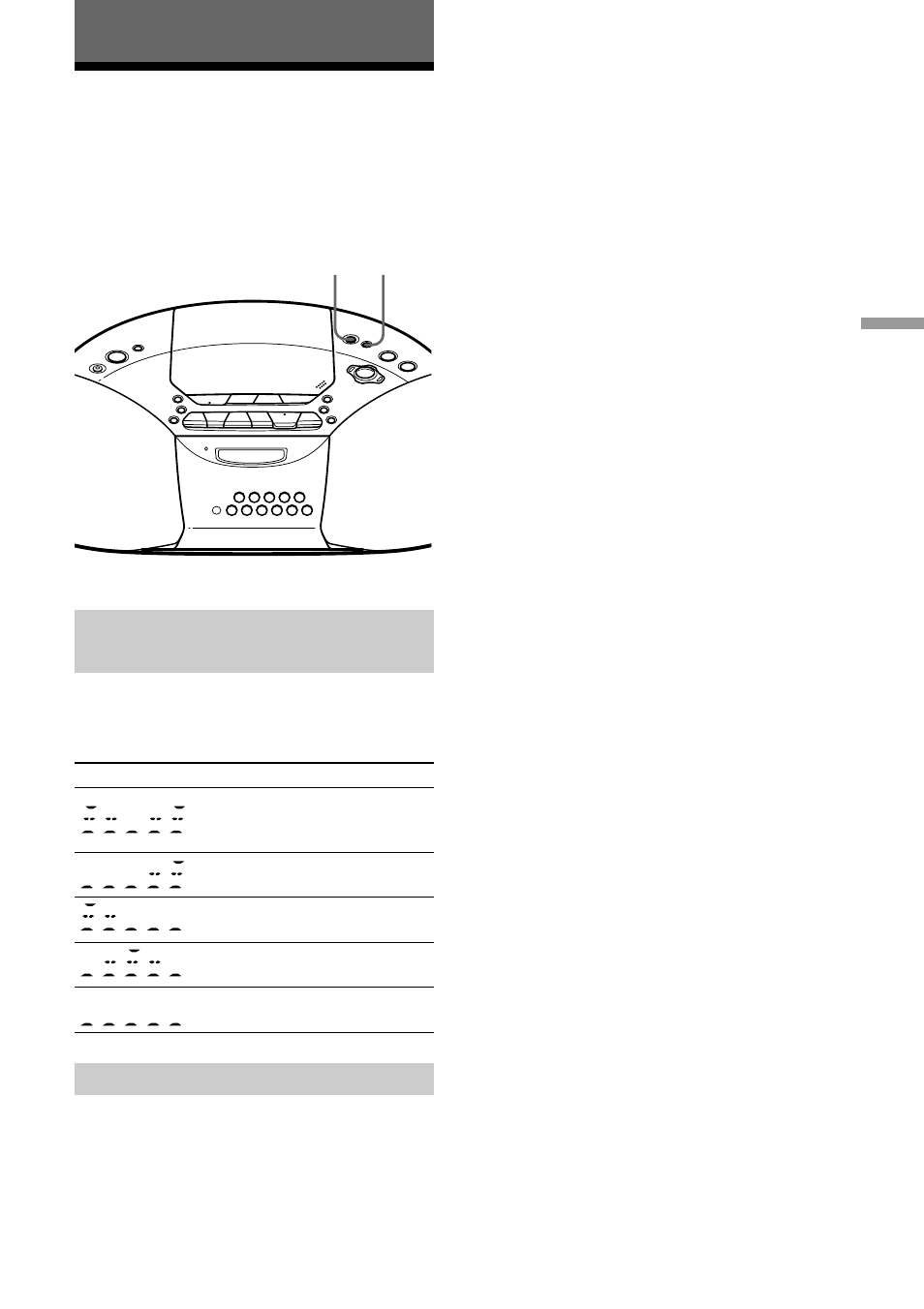 The audio emphasis, Adjusting the sound emphasis, 21 the audio emphasis | Selecting the sound characteristic, Reinforcing the bass sound | Sony cCFD-S20CP User Manual | Page 21 / 32