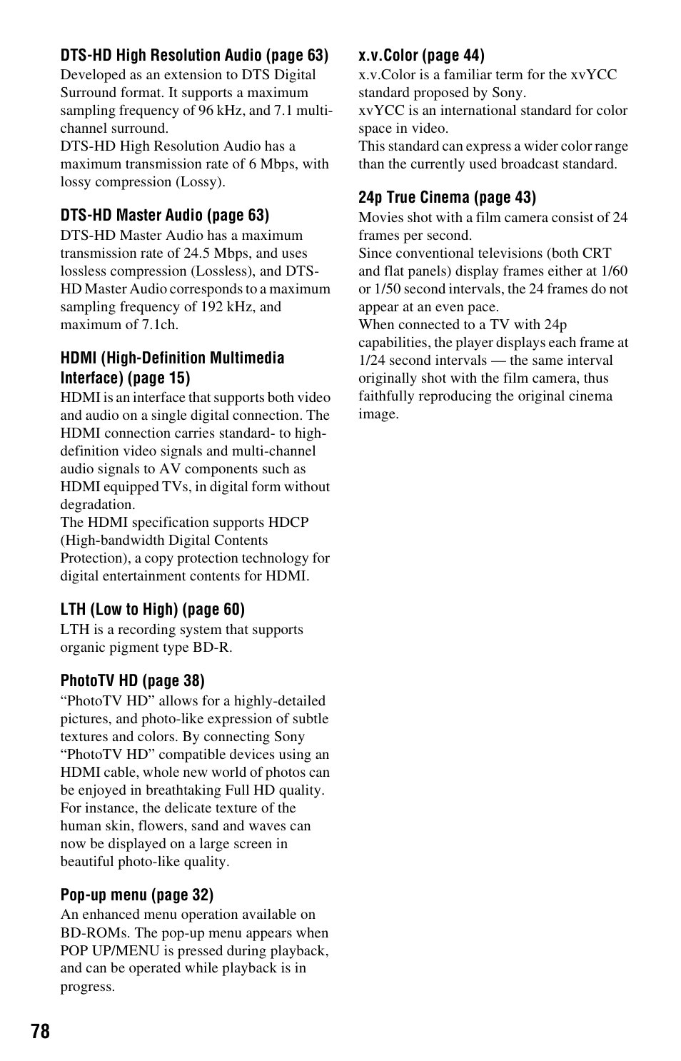 Sony BDP-S360 User Manual | Page 78 / 79