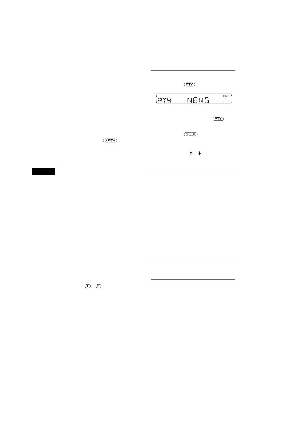 Sélection pty, Réglage de ct, Sélection pty réglage de ct | Sélection pty 1, Réglage de ct 1 | Sony CDX-R3350 User Manual | Page 48 / 100