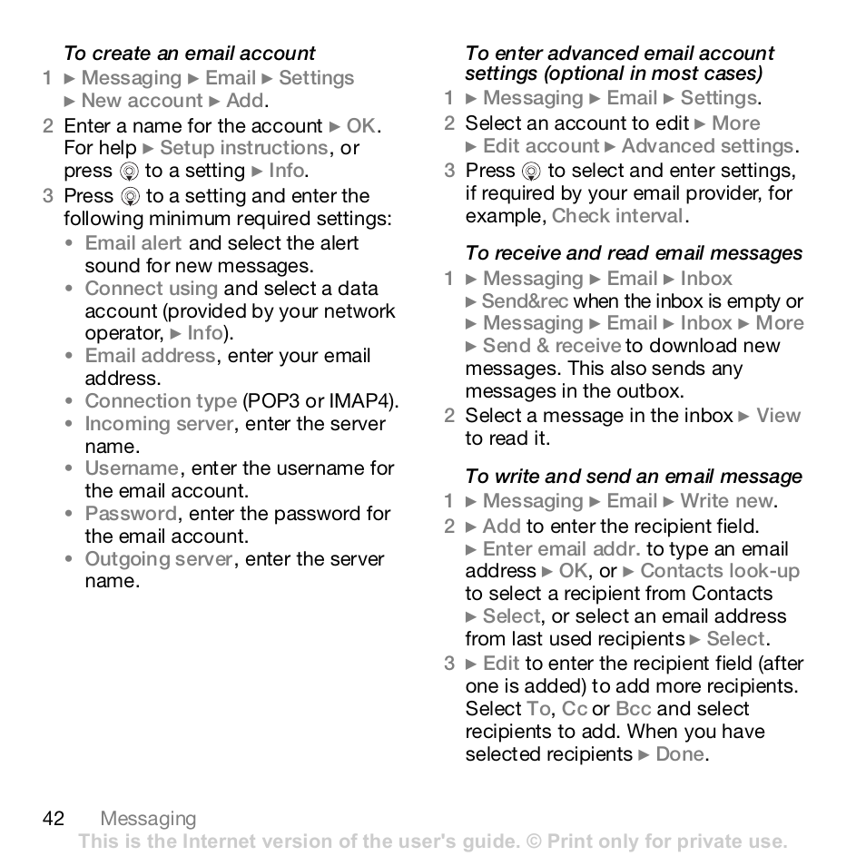 Sony Z610i User Manual | Page 42 / 96