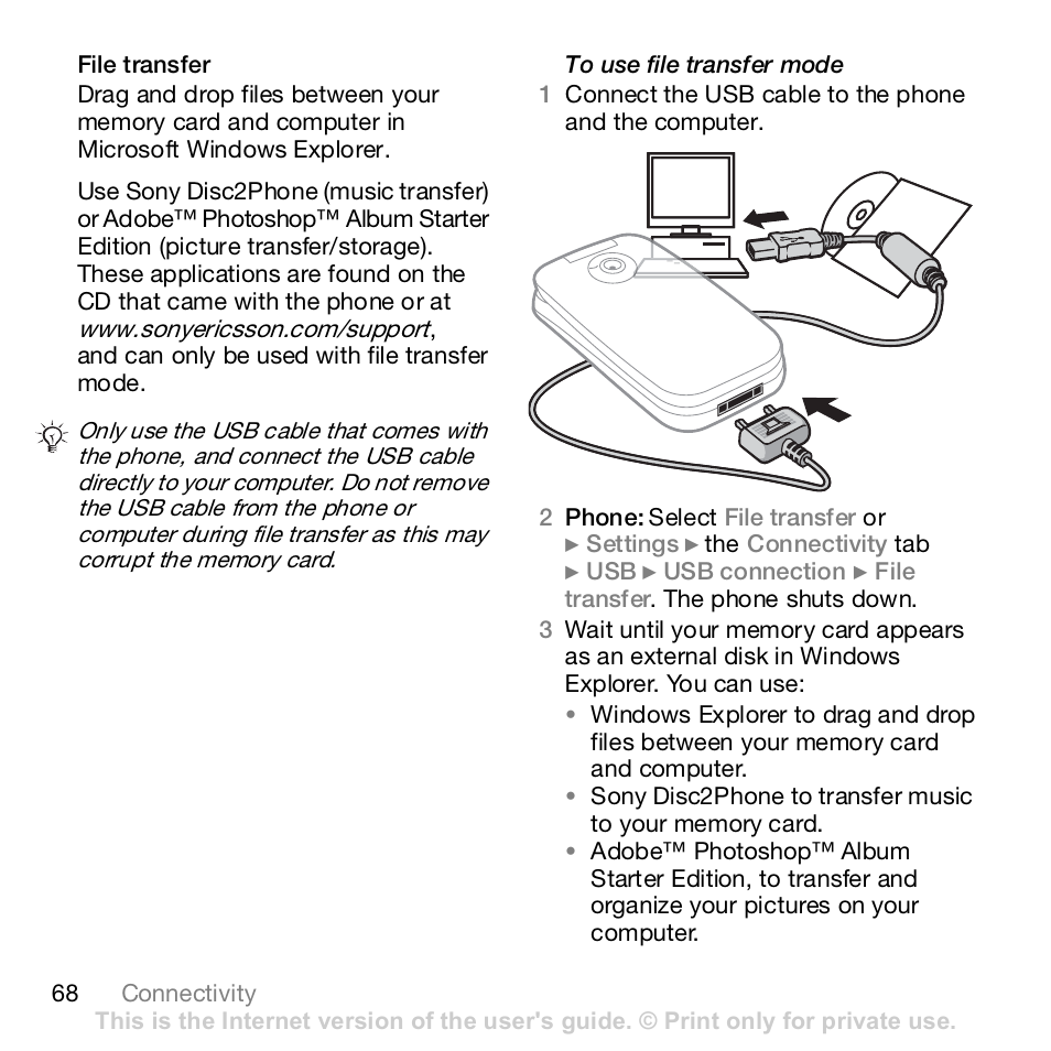 Sony Z610i User Manual | Page 68 / 96