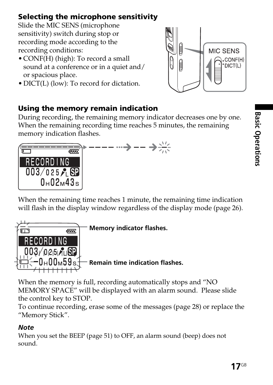 Sony ICD-BM1AVTP User Manual | Page 17 / 80