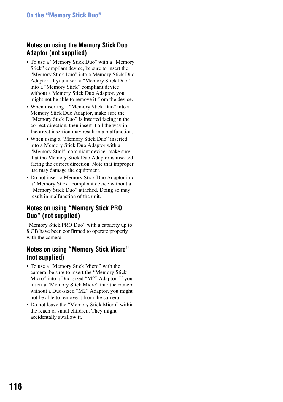 Sony Cyber-shot DSC-H10 User Manual | Page 116 / 123
