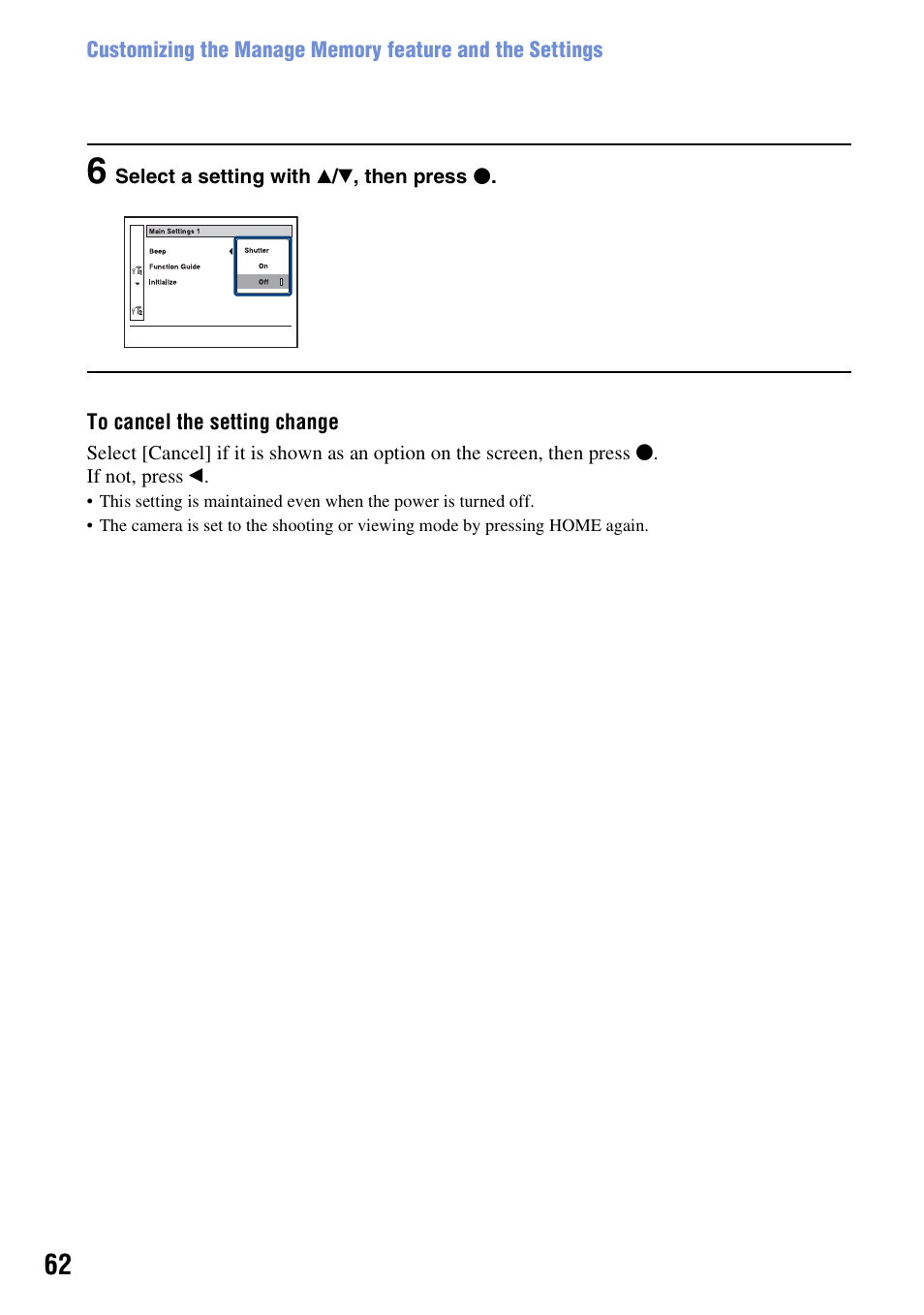 Sony Cyber-shot DSC-H10 User Manual | Page 62 / 123
