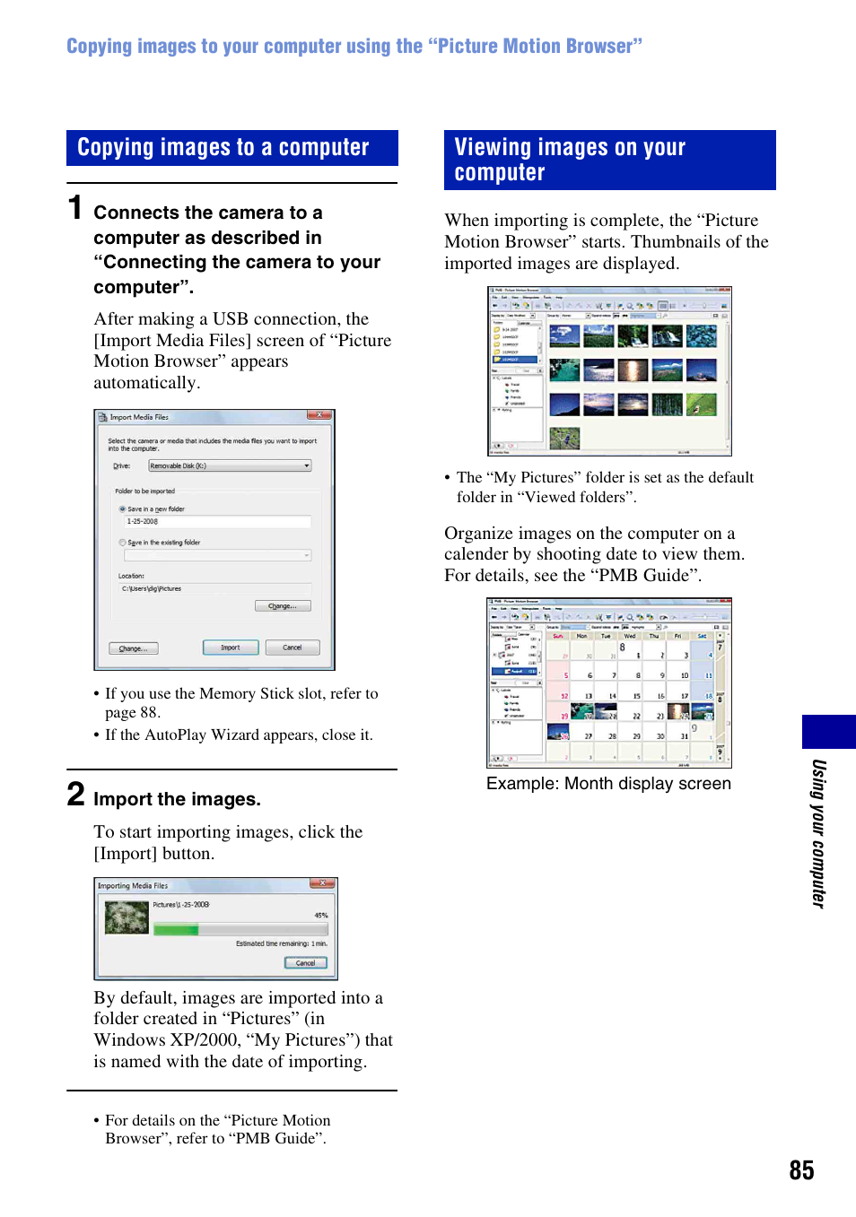 Sony Cyber-shot DSC-H10 User Manual | Page 85 / 123