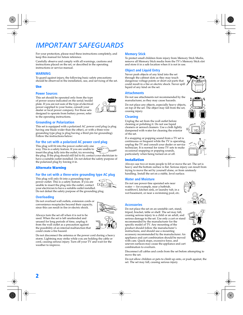 Important safeguards | Sony WEGA KV-36XBR800 User Manual | Page 3 / 89