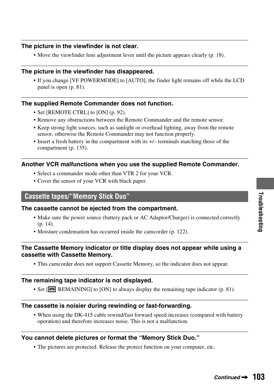 P. 103), P. 103 | Sony 3-280-847-11(1) User Manual | Page 103 / 143