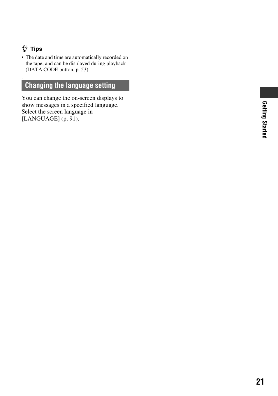 Changing the language setting | Sony 3-280-847-11(1) User Manual | Page 21 / 143