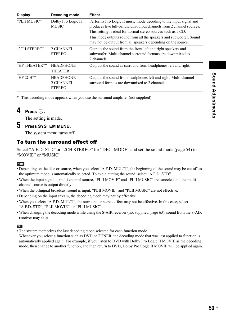 Sony DAV-IS50 User Manual | Page 53 / 115