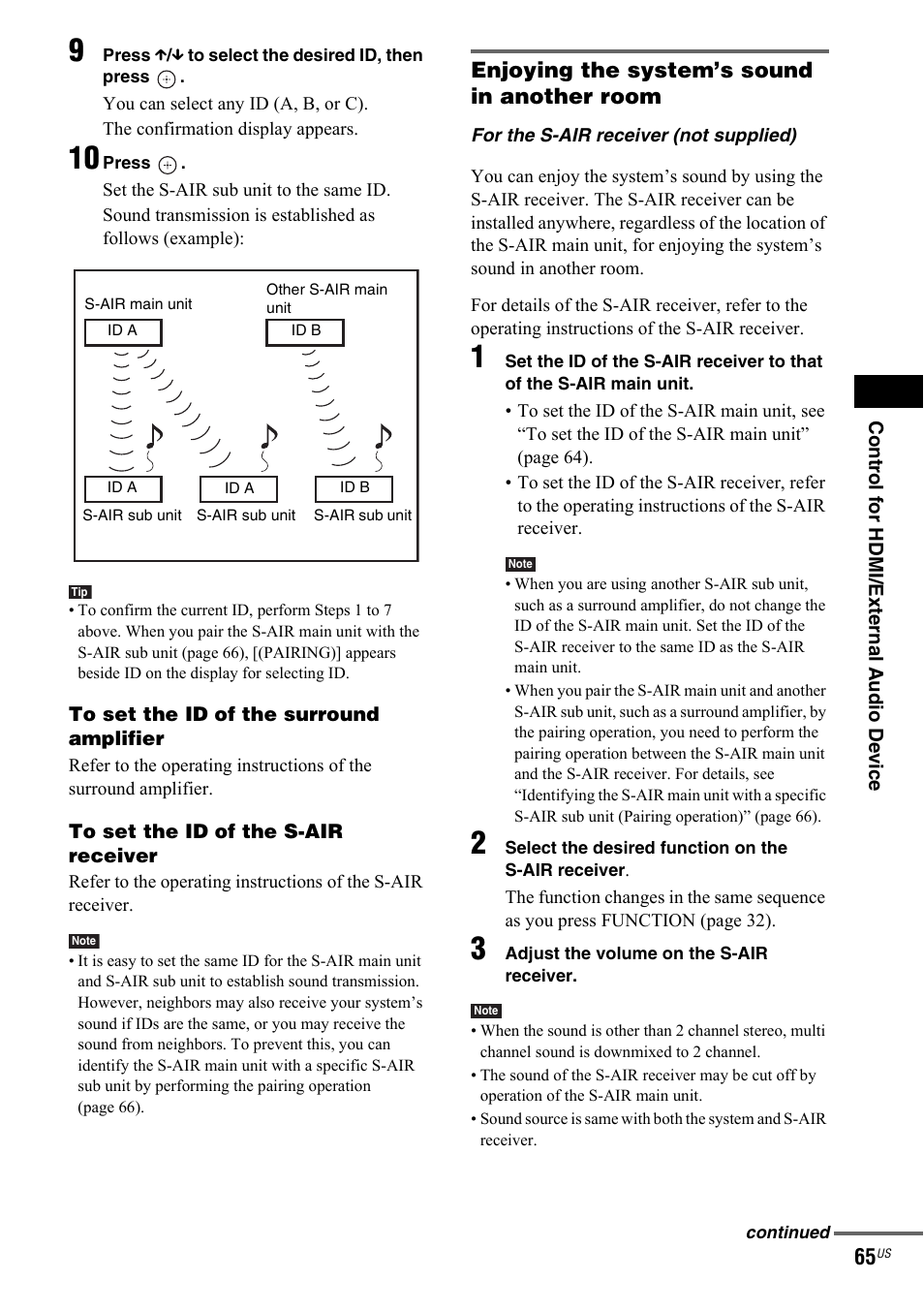 Enjoying the system’s sound in another room | Sony DAV-IS50 User Manual | Page 65 / 115