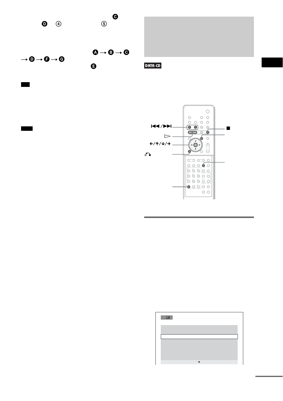 Playing data cds with mp3 audio, Track and jpeg image files, Selecting an album | Sony DAV-X1 User Manual | Page 49 / 103