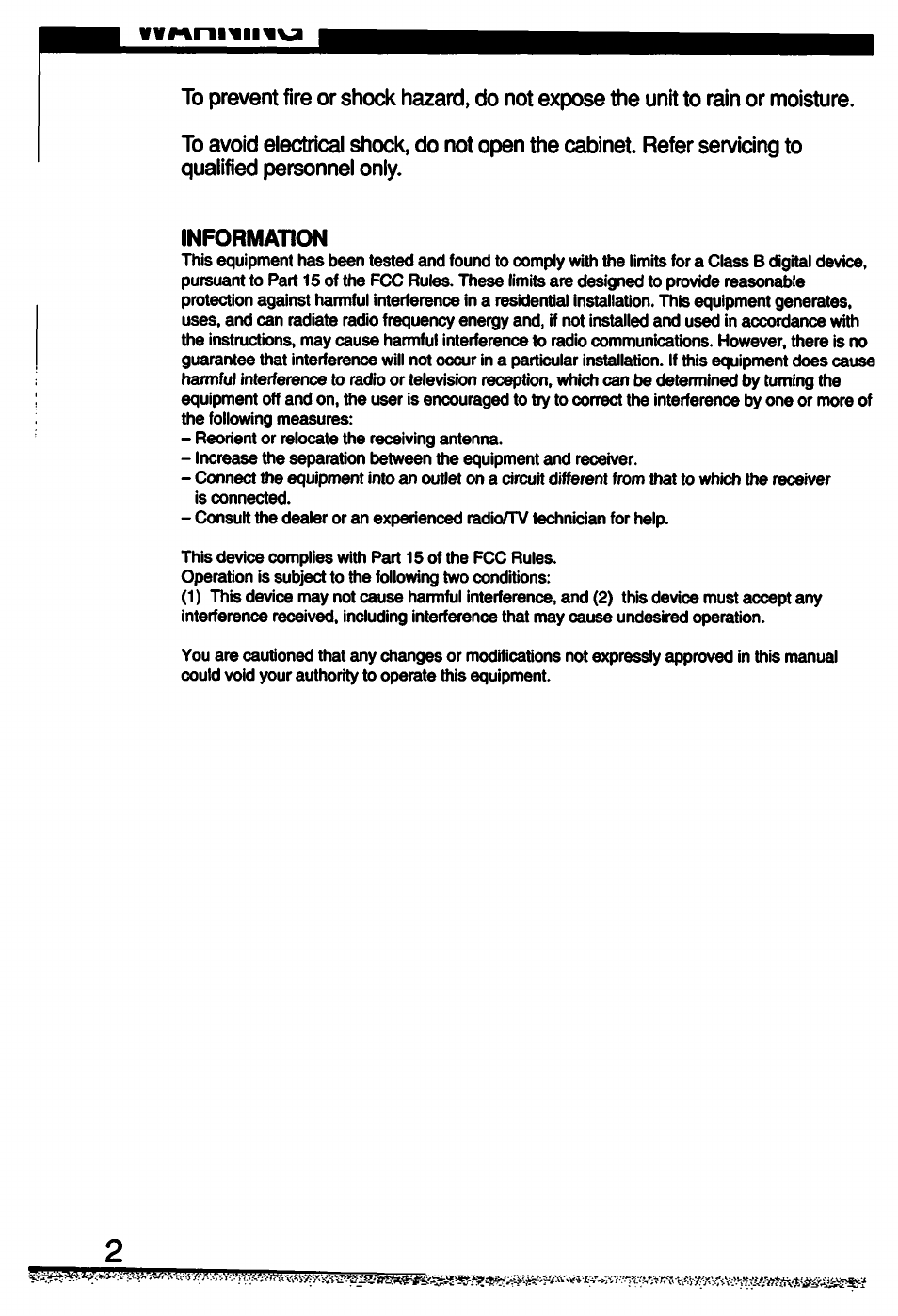 Information | Sony MICROCASSETTE M-2020 User Manual | Page 2 / 16