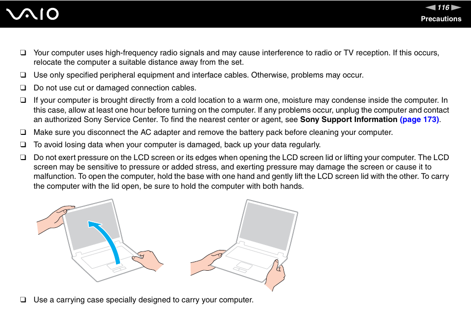 Sony VAIO VGN-FW300 User Manual | Page 116 / 179