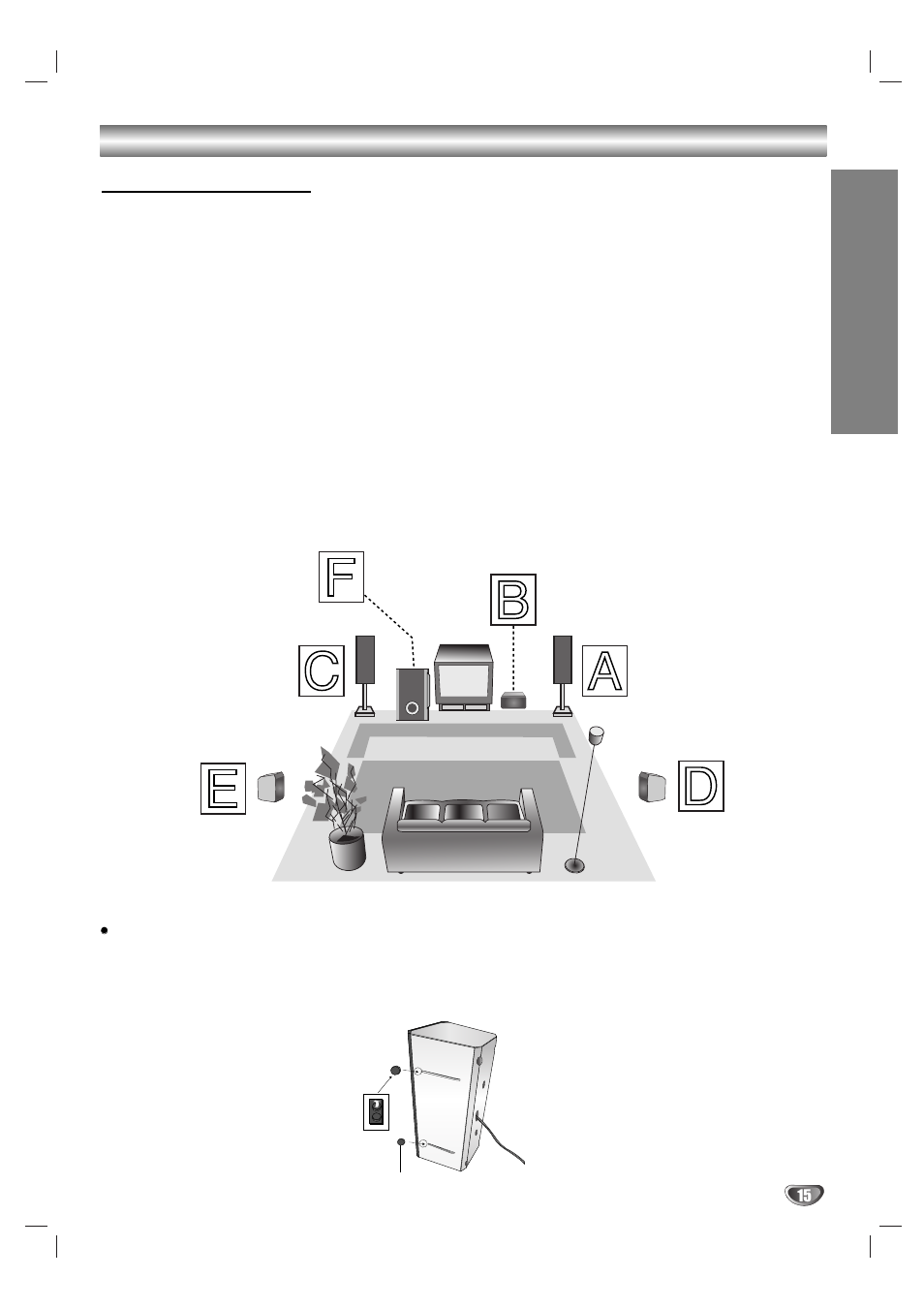 Connections (continued), Speaker positioning, Prep ara tion | Sony AVJ-X55 User Manual | Page 15 / 40