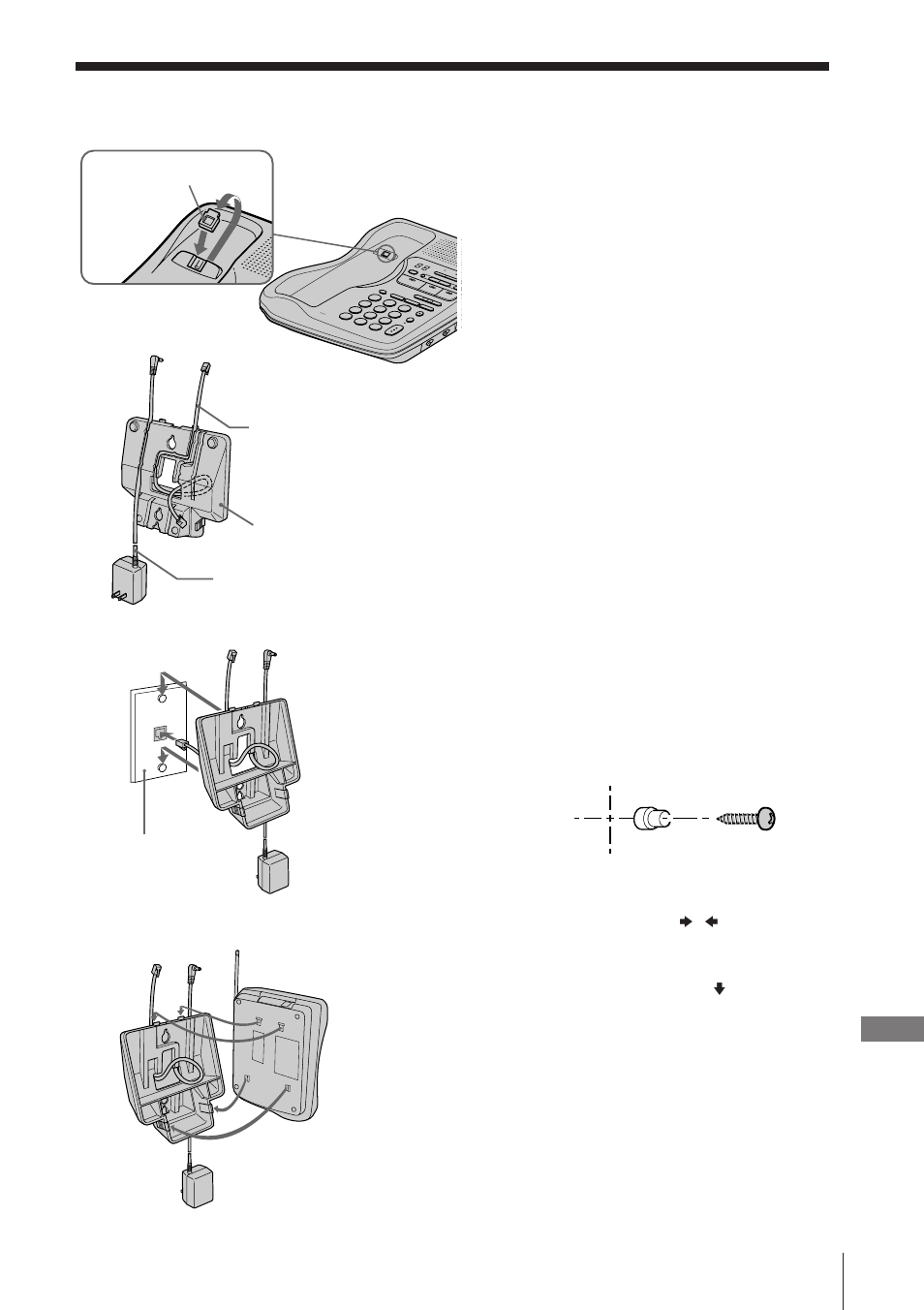 Additional information, Mounting the base phone on a wall | Sony SPP-A945 User Manual | Page 37 / 86