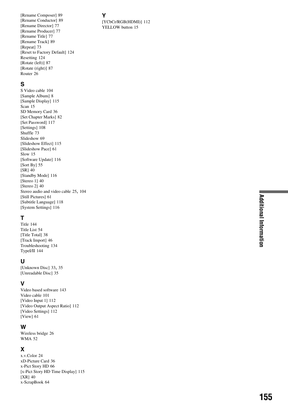 Sony HES-V1000 User Manual | Page 155 / 155