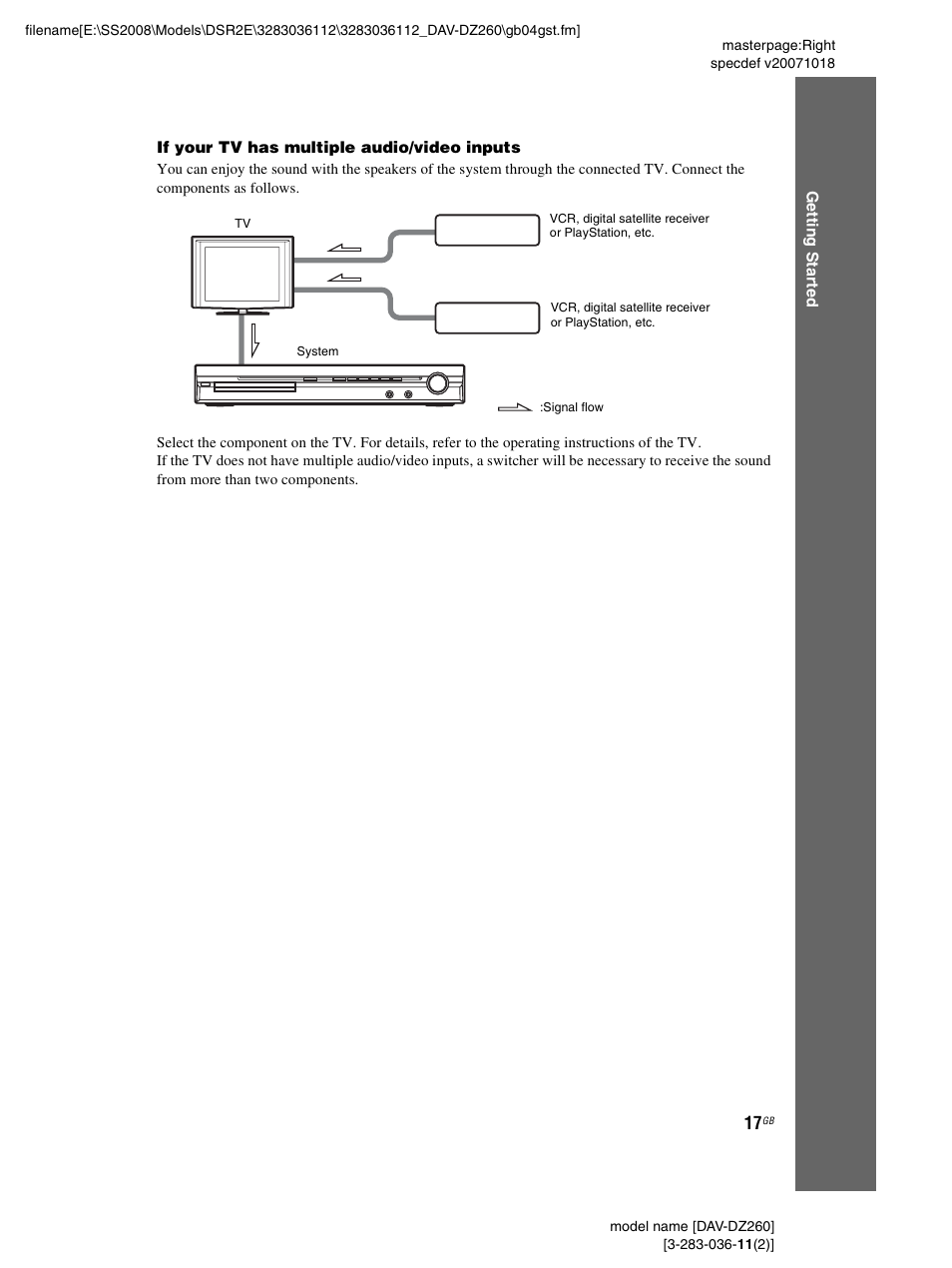 Sony DAV-DZ260 User Manual | Page 17 / 104