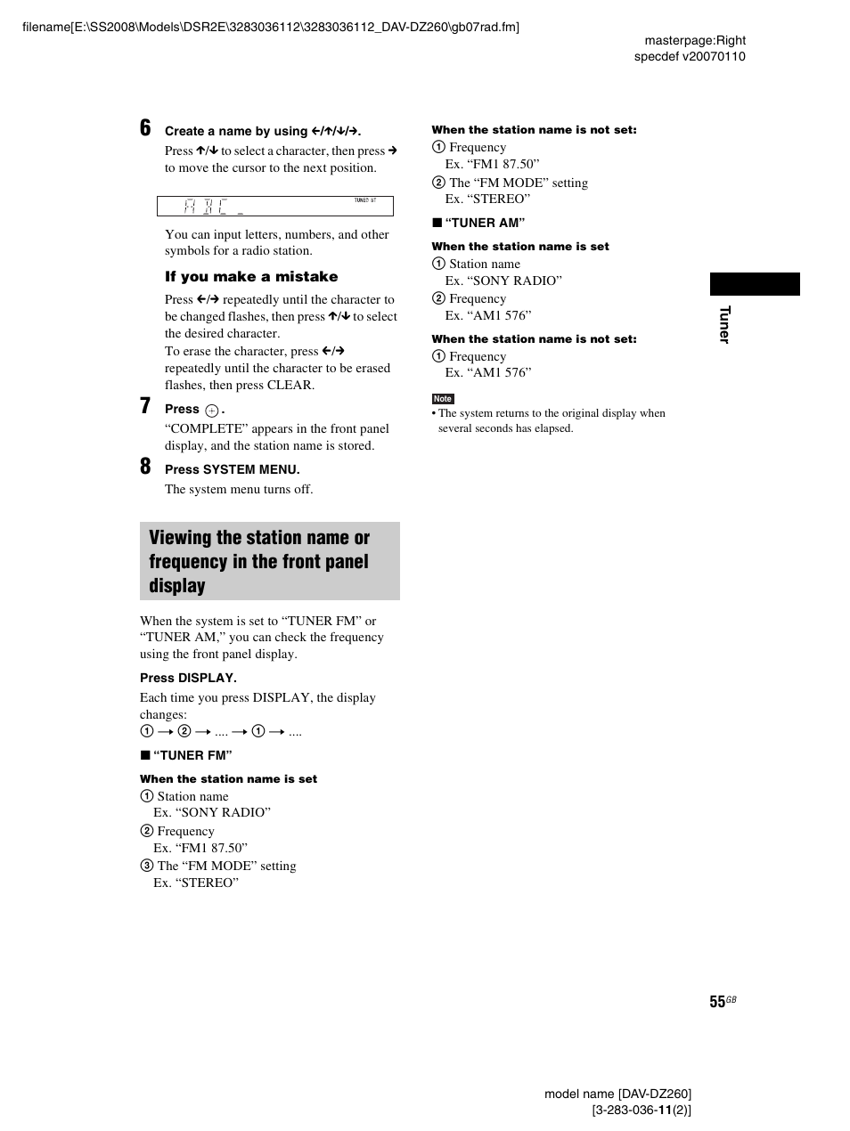 Sony DAV-DZ260 User Manual | Page 55 / 104