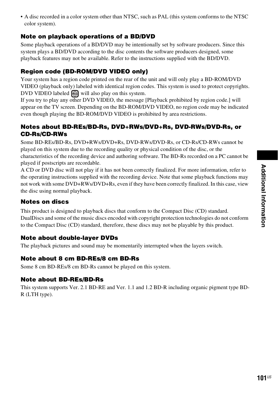 Sony BDV-E500W User Manual | Page 101 / 123