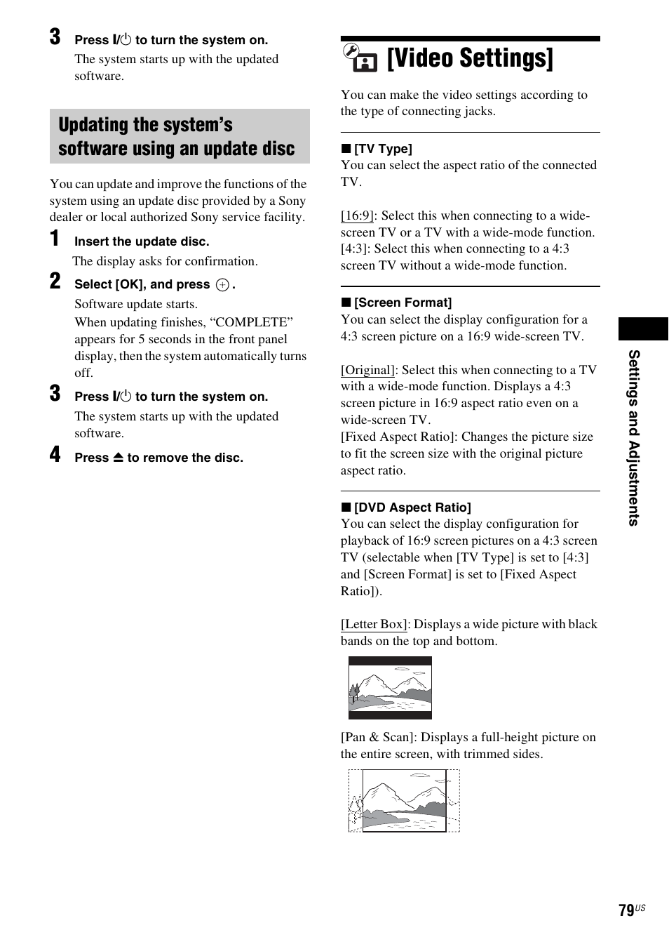 Video settings | Sony BDV-E500W User Manual | Page 79 / 123