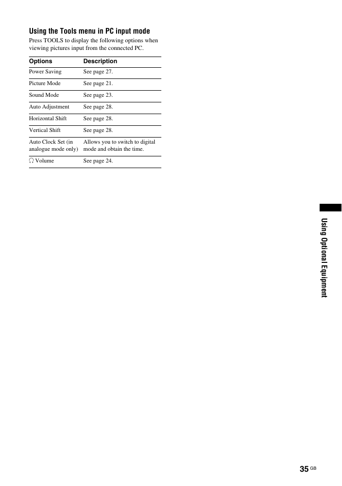 Sony Bravia KDL-26S2030 User Manual | Page 35 / 42