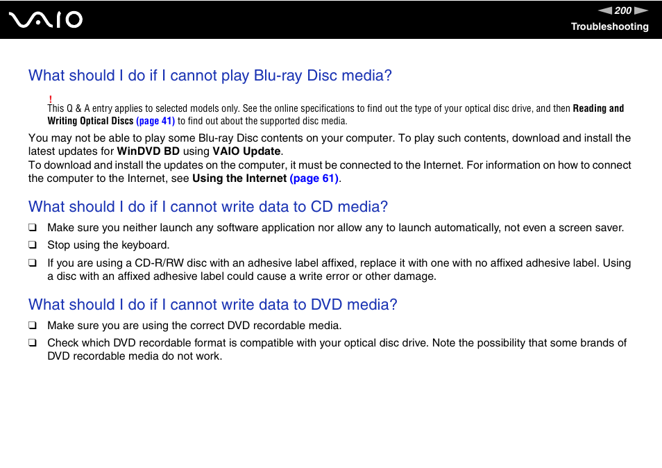 Sony VAIO VGN-Z500 Series User Manual | Page 200 / 239
