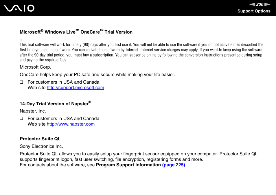 Sony VAIO VGN-Z500 Series User Manual | Page 230 / 239