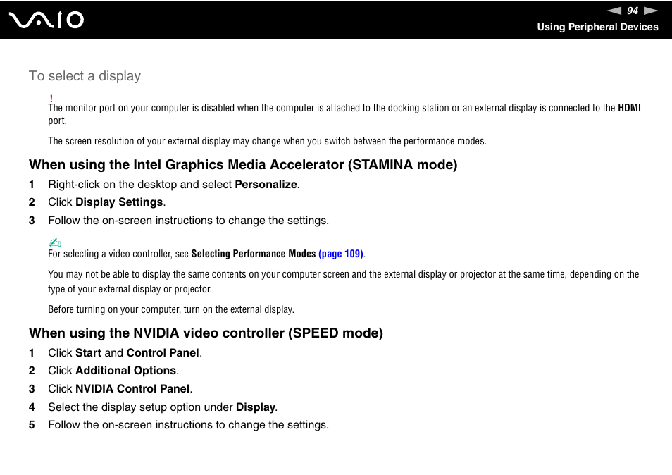 Sony VAIO VGN-Z500 Series User Manual | Page 94 / 239