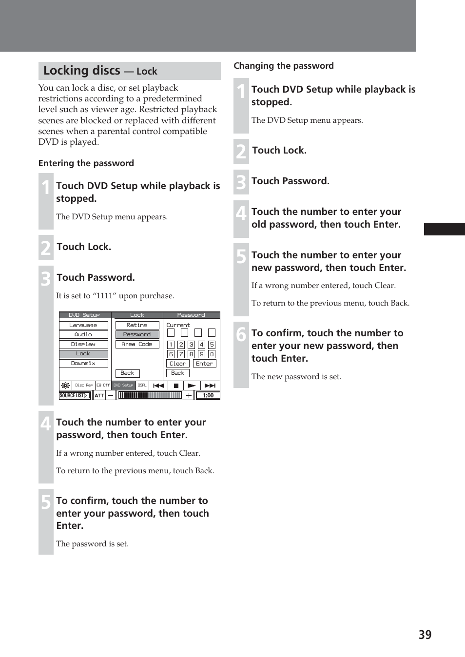 Locking discs — lock, 39 locking discs | Sony XAV-A1 User Manual | Page 39 / 184
