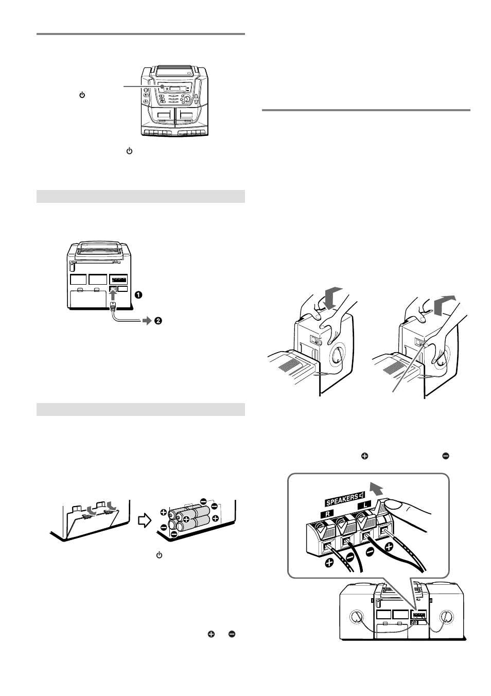 Alimentation, Raccordements, Alimentation sur le secteur | Alimentation sur piles | Sony CA-DW50 User Manual | Page 24 / 44