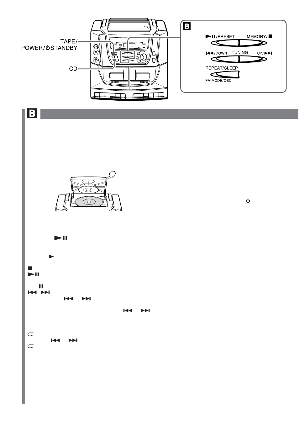 Cd operation | Sony CA-DW50 User Manual | Page 8 / 44