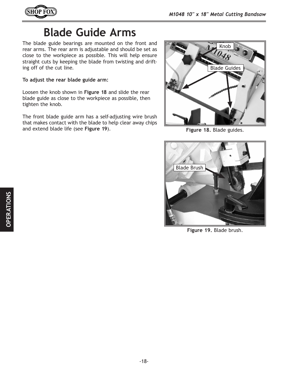 Blade guide arms | Woodstock SHOP FOX M1054 User Manual | Page 28 / 56