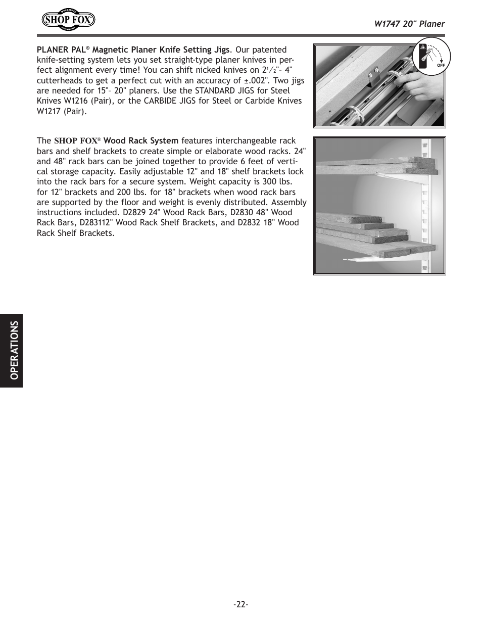 Ope r at io n s | Woodstock SHOP FOX W1747 User Manual | Page 24 / 56